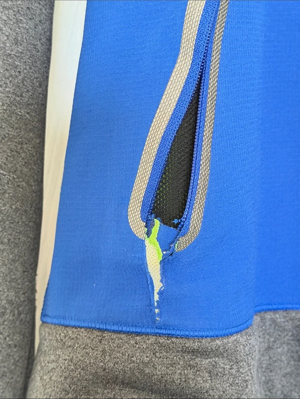 The North Face Royal Blue and Gray Full‑Zip Hooded Jacket